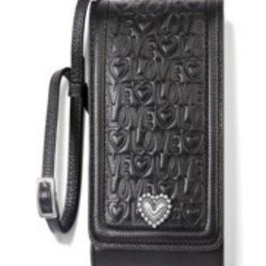 BRIGHTON'S “Deeply In Love" Black Leather Phone Organizer